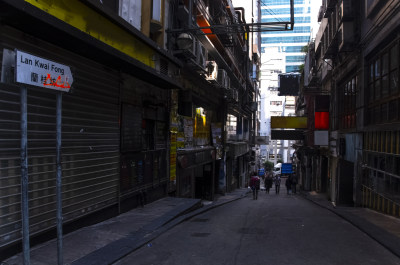 香港中环CBD城市高楼建筑与街道街区道路