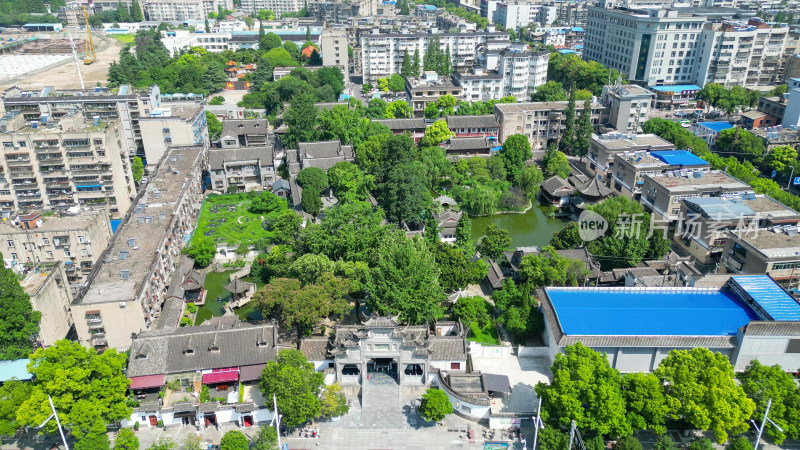 航拍湖北襄阳米公祠