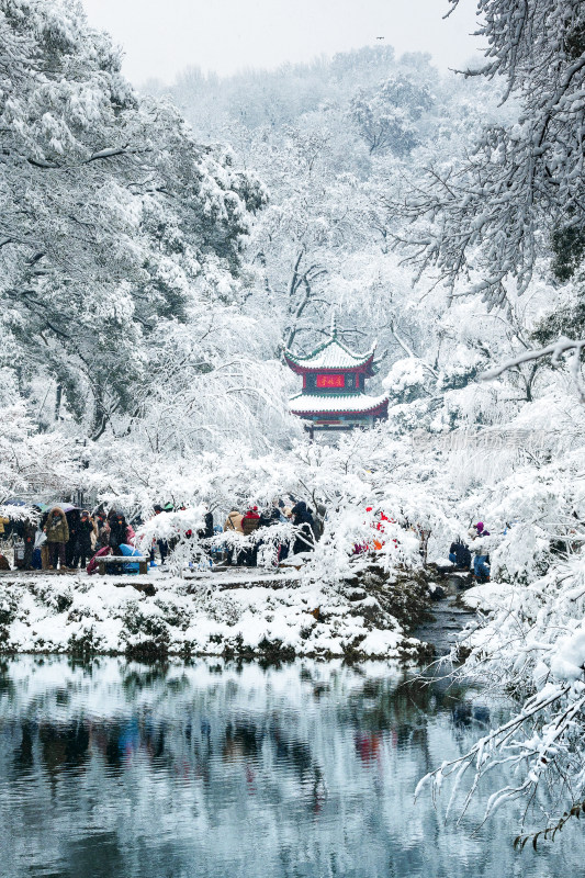 爱晚亭雪景