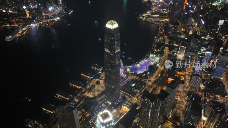 香港IFC夜景航拍