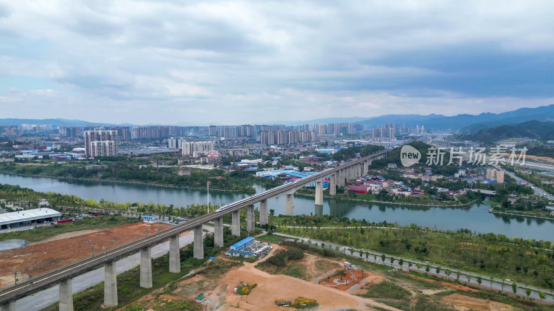 航拍中国基建高铁铁路桥