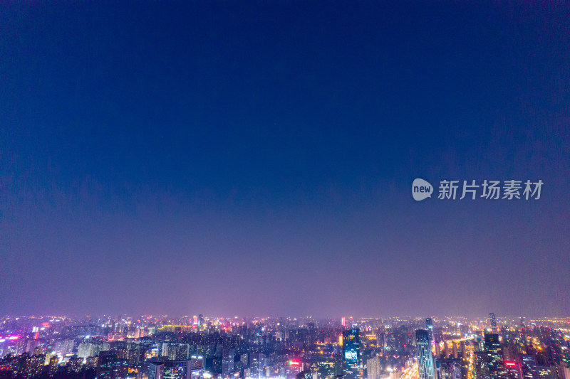 安徽合肥天鹅湖夜景航拍图