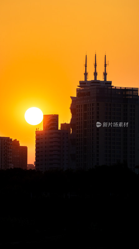 河南洛阳洛神公园洛浦公园黄昏景观