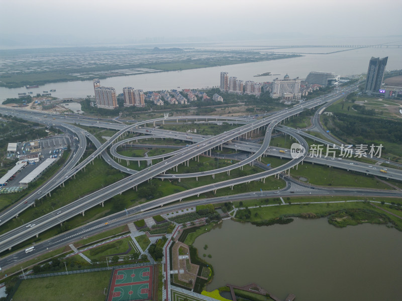 珠海的道路交通航拍