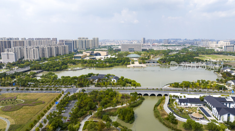 浙江嘉兴平湖明湖公园 明湖花海