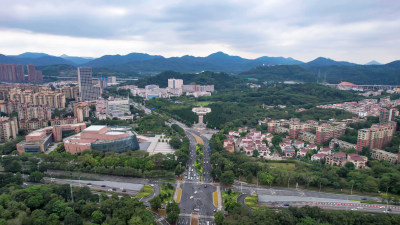 广东中山城市建设城市风光交通航拍图