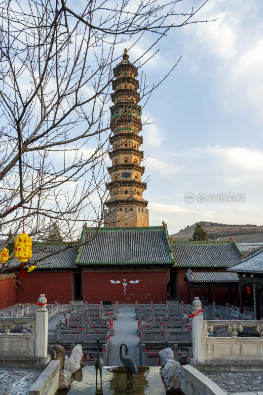 山西晋城海会书院明塔（如来塔）风光