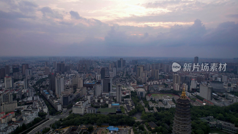 江苏常州城市风光航拍图