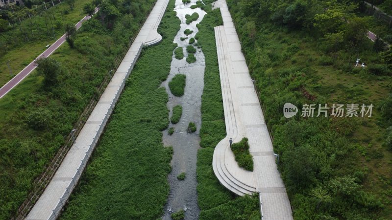 航拍广东省东莞市清溪镇城市风光