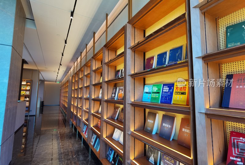 室内书架及陈列的书籍
