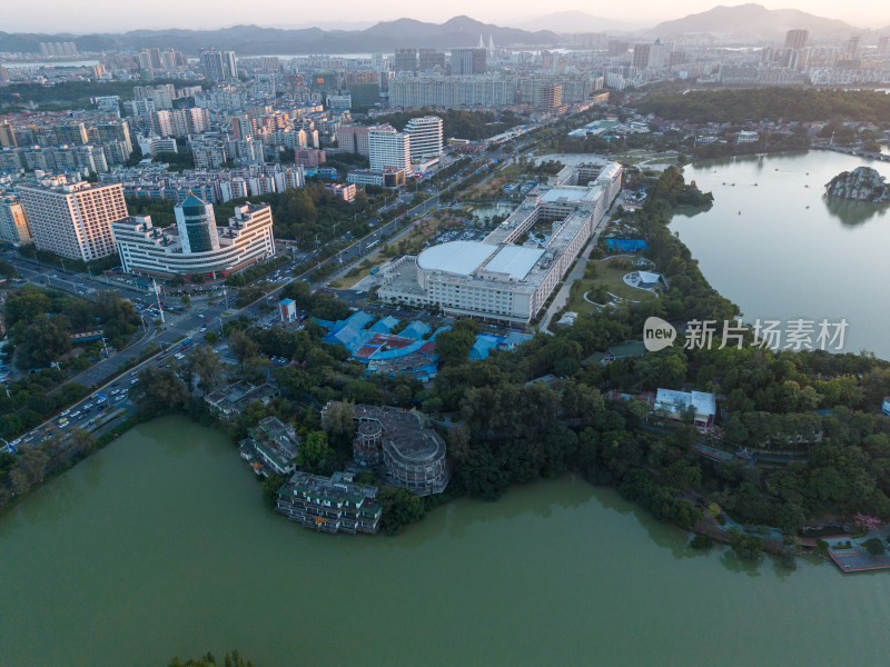 广东肇庆星湖风景区航拍