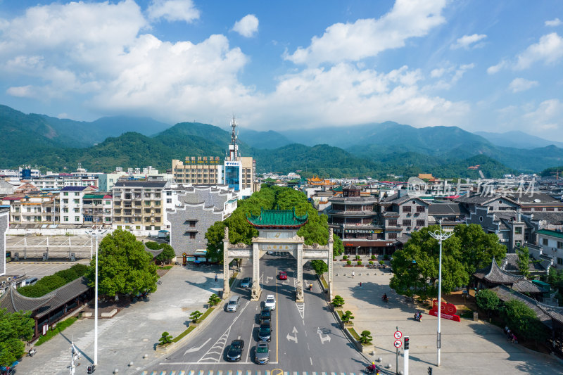 航拍南岳衡山牌坊-地标建筑