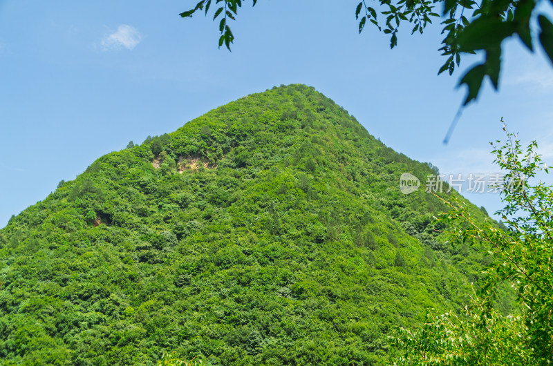 陕西秦岭绿意盎然的青山风景