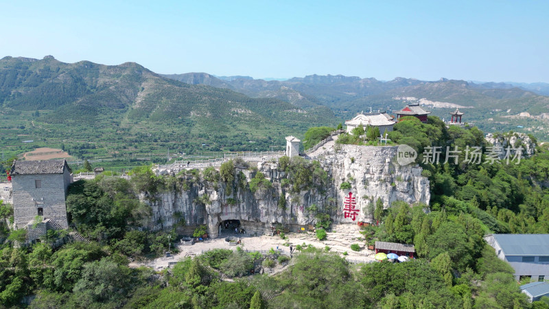 航拍山东潍坊青州云门山风景区