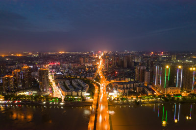 湖南衡阳衡州大道湘江大桥夜景