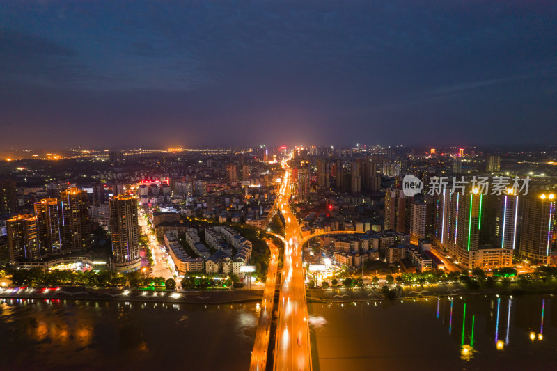 湖南衡阳衡州大道湘江大桥夜景