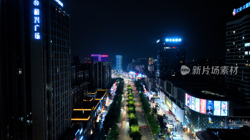 城市夜景建筑风光航拍摄影照片广东江门