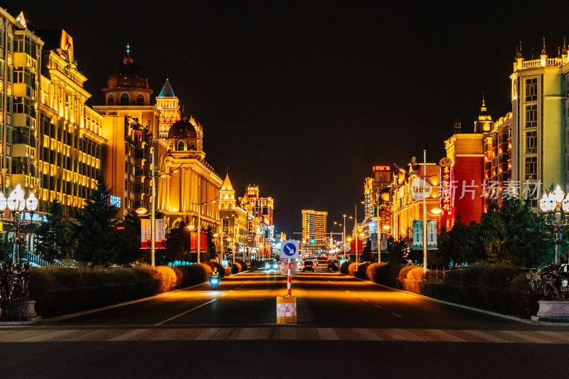 满洲里城市夜景