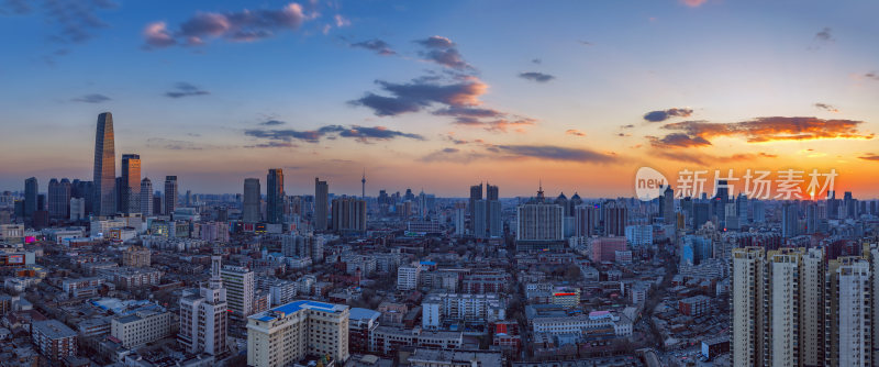天津城市风光地标建筑城市夜景
