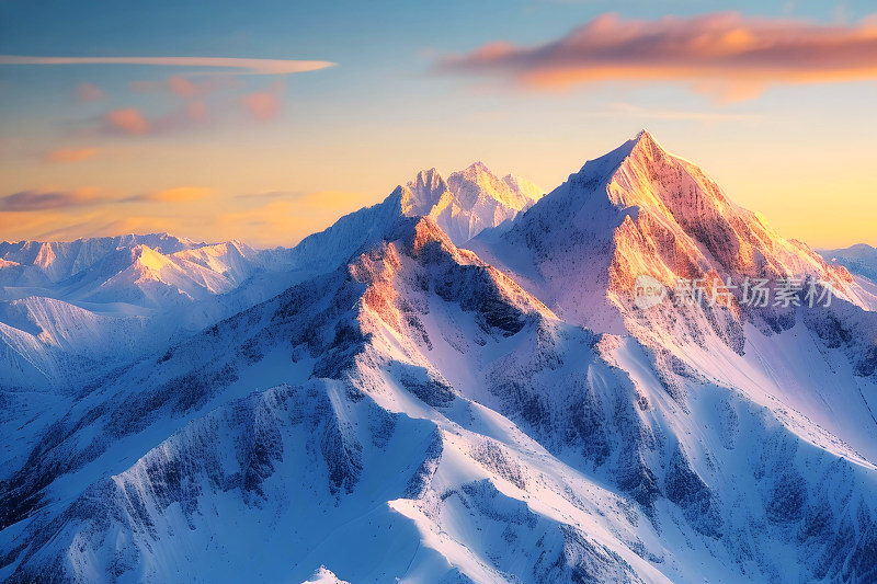 雪山风景冬天天空户外