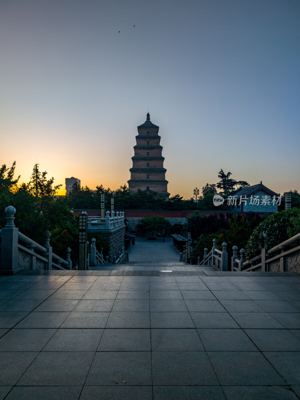 西安大雁塔大慈恩寺遗址公园景观