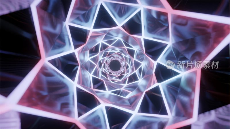 抽象几何光影隧道素材