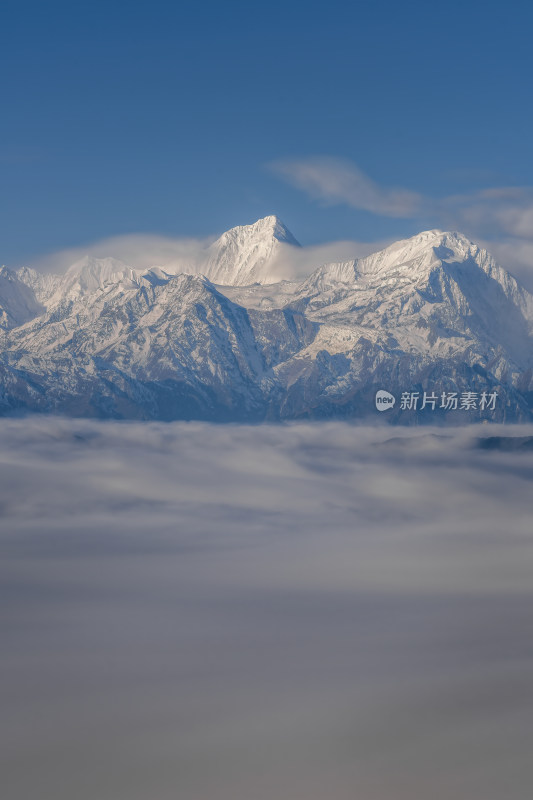 四川雅安牛背山云海云瀑贡嘎雪山自然景观