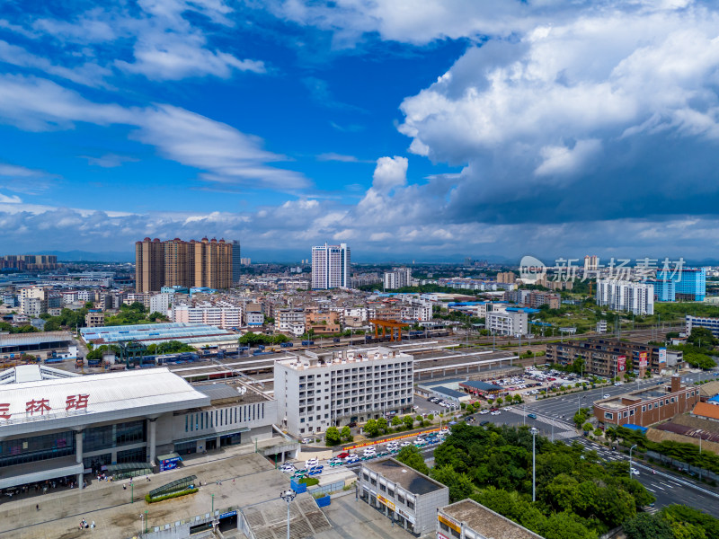 广西玉林站周边建筑航拍图