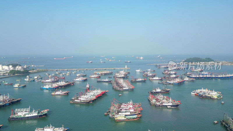 航拍广东阳江海陵岛闸坡国家级中心渔港