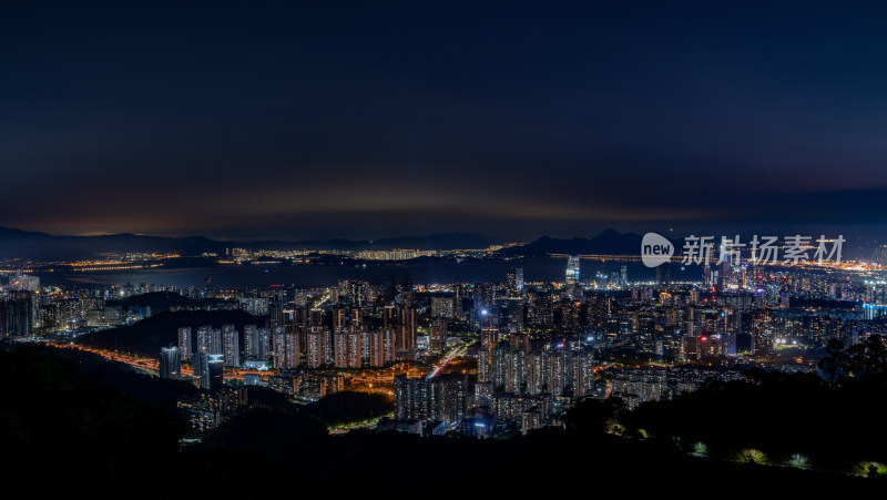 城市夜景鸟瞰全景