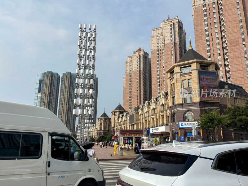 辽宁大连中山区中山广场城市建筑风光