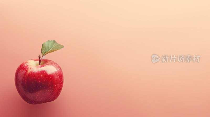 创意水果图片，简约背景上的红苹果
