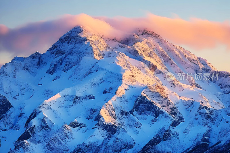 雪山风景冬天天空户外