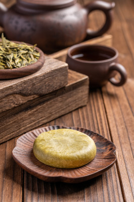 传统糕点绿茶饼