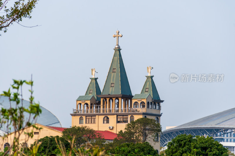 旗山湖欧式风格教堂建筑景观