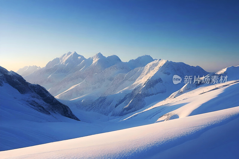 雪山风景冬天天空户外