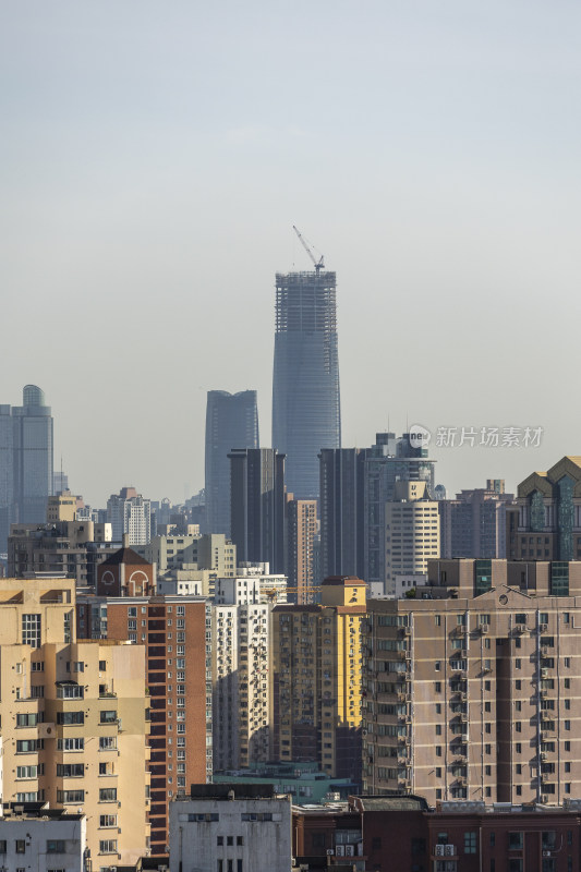 建设中的上海徐家汇中心T1T2建筑