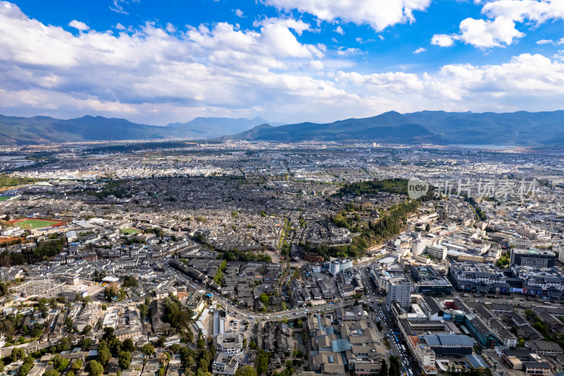 云南丽江古城5A景区航拍图