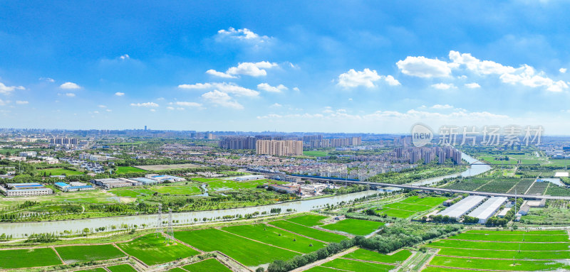 航拍江苏省苏州市田园乡村风光大景