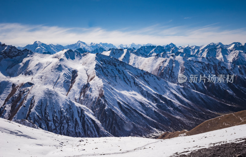 新疆天山山脉雪山山峰山脉