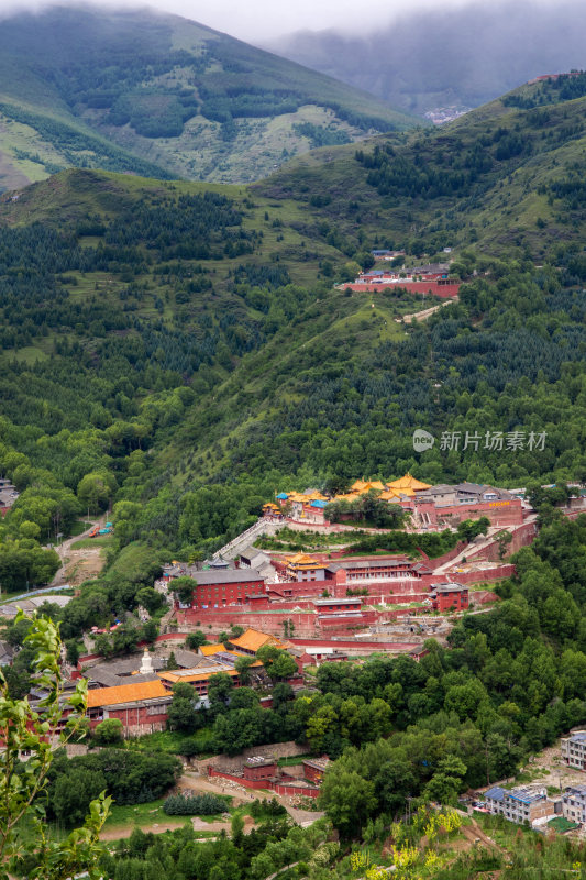 五台山台怀镇鸟瞰风景