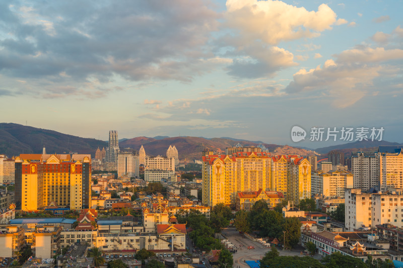 西双版纳景洪市的建筑和景观