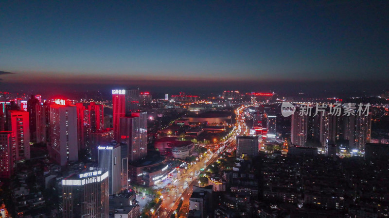 航拍四川泸州夜景泸州城市建设