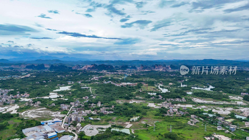 广西山川乡村风光航拍图