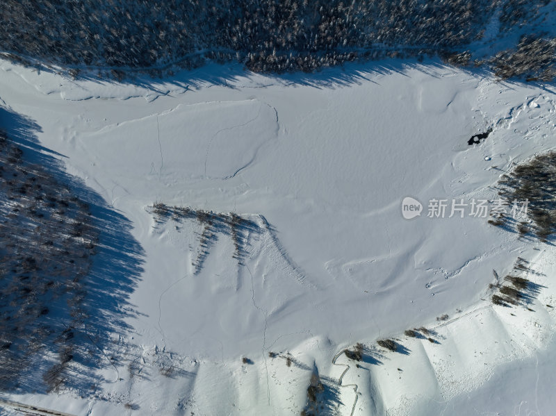 新疆北疆阿勒泰喀纳斯冬季雪景童话世界航拍