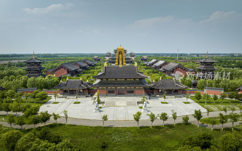 天津市宝坻区大觉禅寺航拍