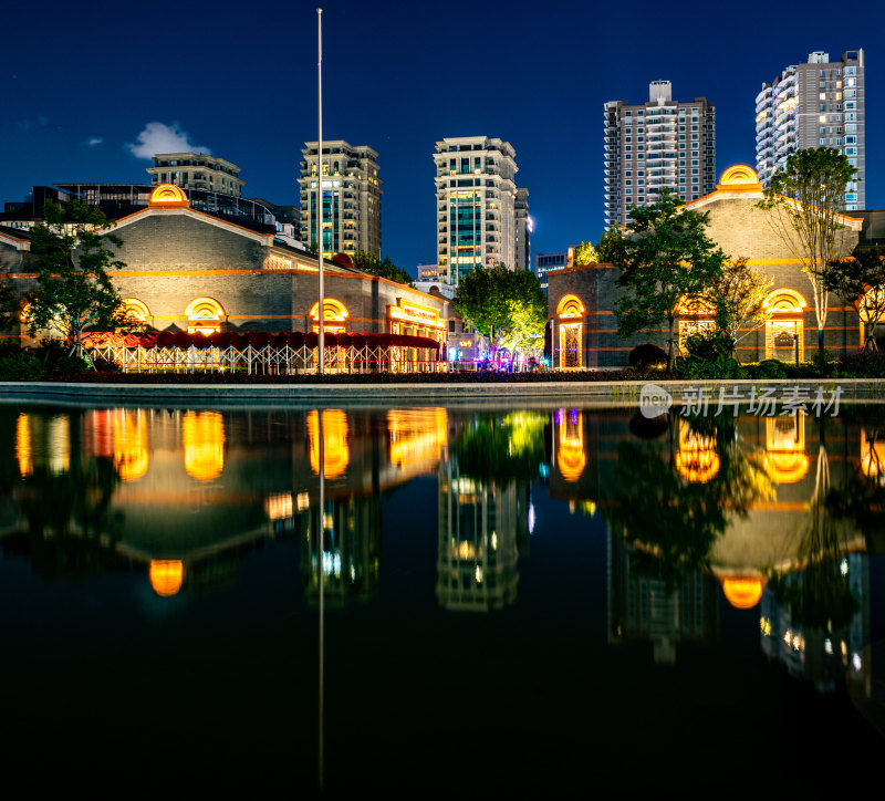 中共一大会址太平湖夜色倒影景观