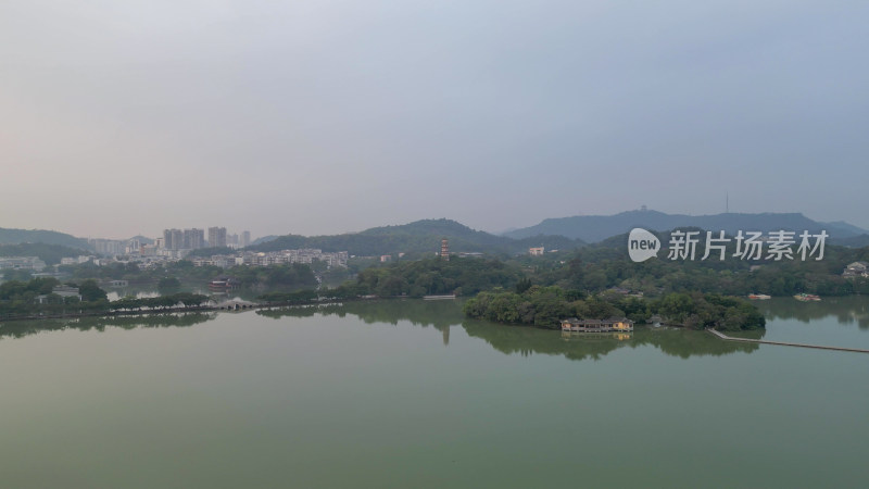 航拍广东惠州西湖景区