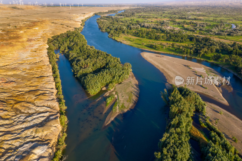 新疆阿勒泰地区布尔津五彩滩航拍风光