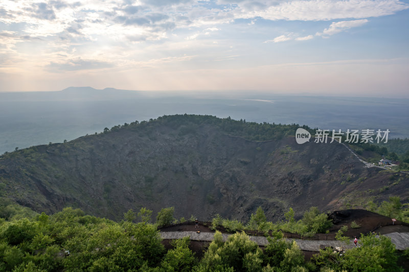 黑龙江黑河市五大连池火山群全景航拍